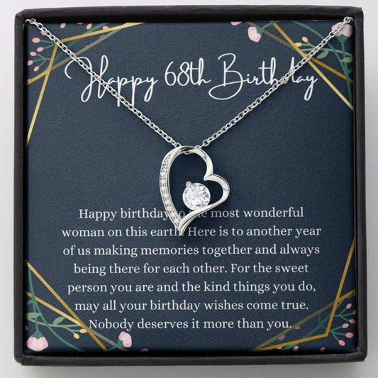 Mom Necklace, Wife Necklace, Happy 68Th Birthday Necklace, Gift For 68Th Birthday, 68 Years Old Birthday Woman For Karwa Chauth Rakva