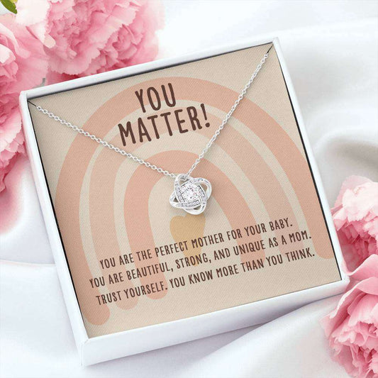 Mommy Necklace, First Time Mom Postpartum Gift “ Love Knot Necklace Rakva