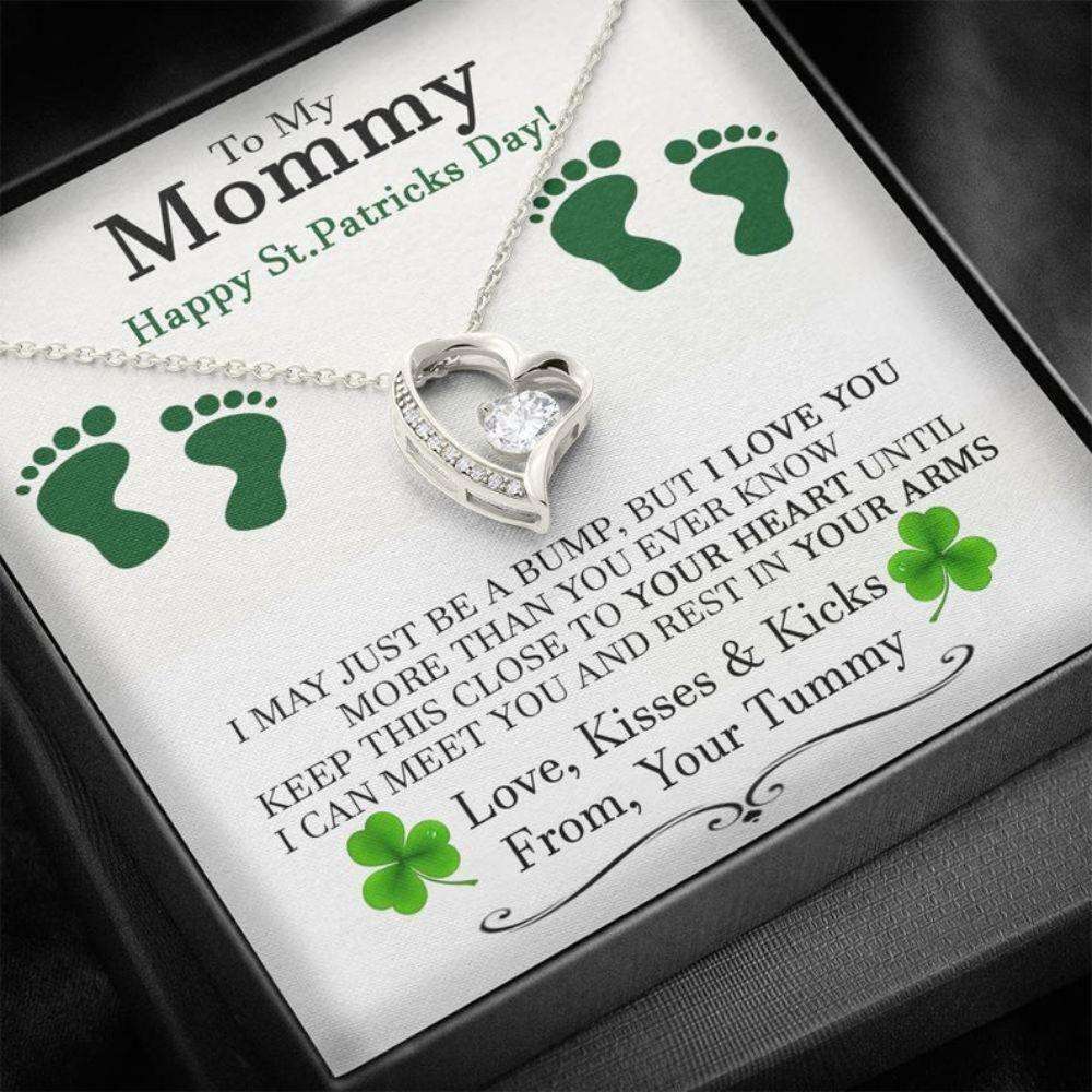 Mommy Necklace, New Mom St Patrick’S Day Gift, Pregnant Wife St Patrick’S Day Gift, St Patricks Gift For Expecting Wife Gifts For Mom To Be (Future Mom) Rakva