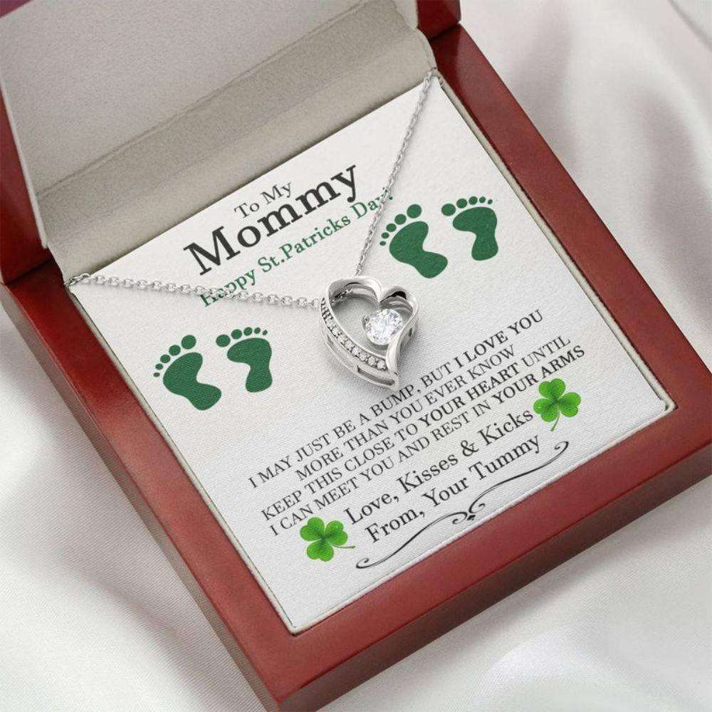 Mommy Necklace, New Mom St Patrick’S Day Gift, Pregnant Wife St Patrick’S Day Gift, St Patricks Gift For Expecting Wife Gifts For Mom To Be (Future Mom) Rakva