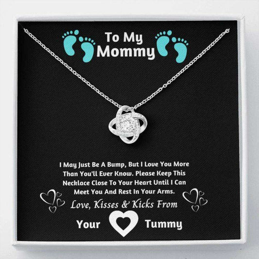 Mommy Necklace, To My Mommy I Can’T Wait To Meet You Love Knot Necklace Gifts For Mom To Be (Future Mom) Rakva