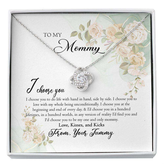 Mommy Necklace, To My Mommy Necklace, I Love Your From Your Tummy Necklace, Pregnancy Gift For Mommy, Gift For Mommy From Baby Bump Custom Necklace Gifts For Mom To Be (Future Mom) Rakva