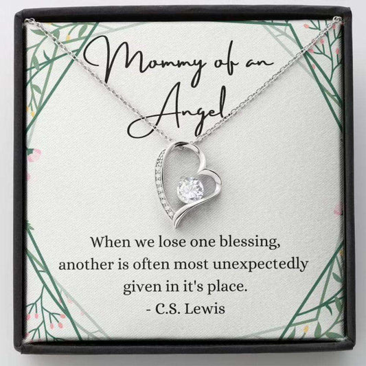 Mommy Of An Angel Necklace, Miscarriage Gift Basket For Loss Of Baby, Sympathy, Infant Loss Necklace Rakva