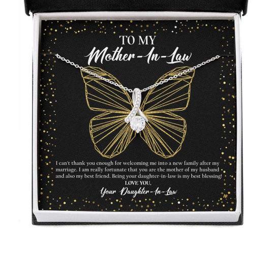 Mother In Law Necklace, Gift For Mother’S Day Can’T Thank You Enough, Butterfly Beauty Necklace Gifts for Mother (Mom) Rakva