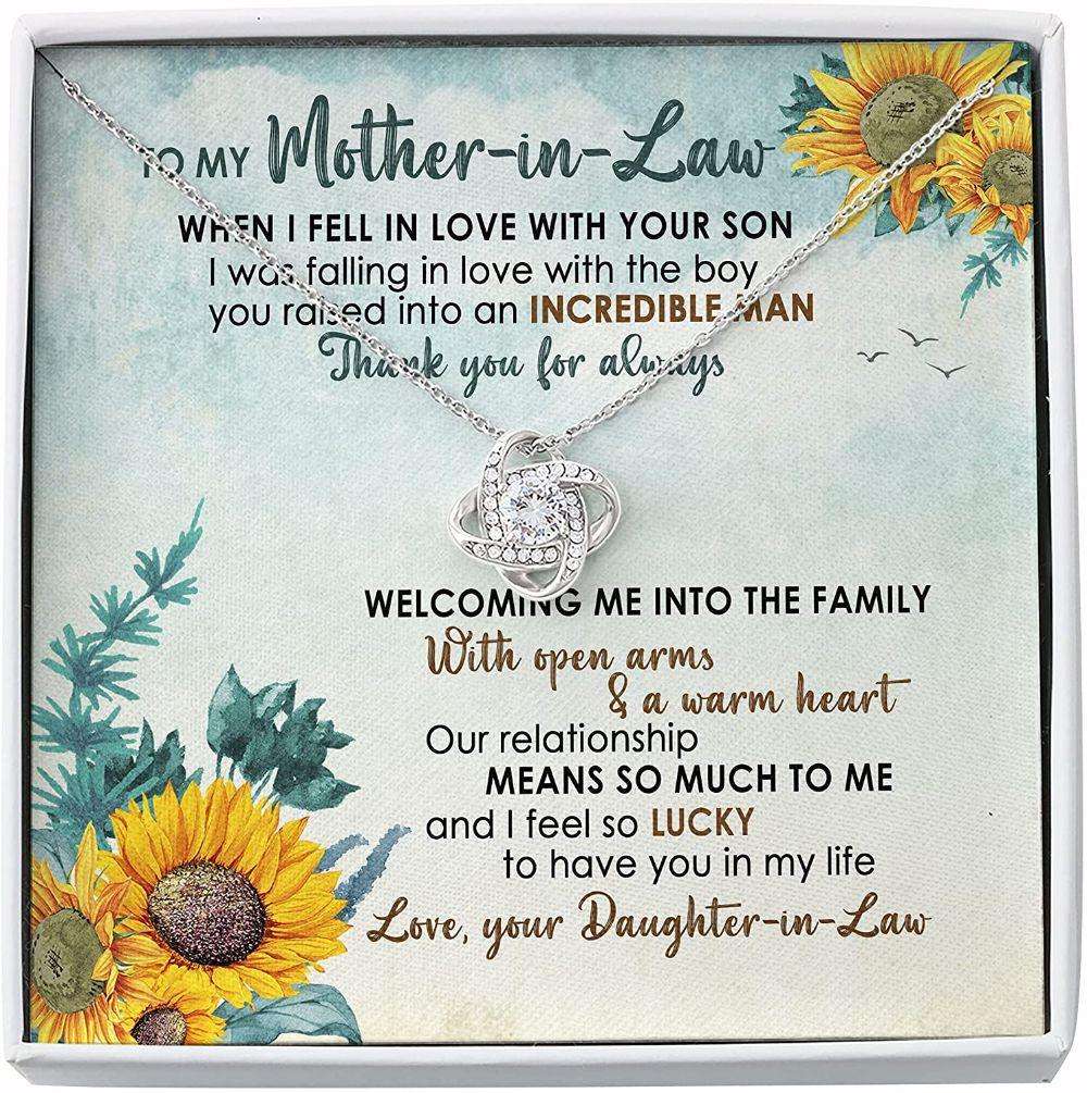 Mother-In-Law Necklace Gift “ Thank You Mother Of The Groom Gifts for Mother (Mom) Rakva