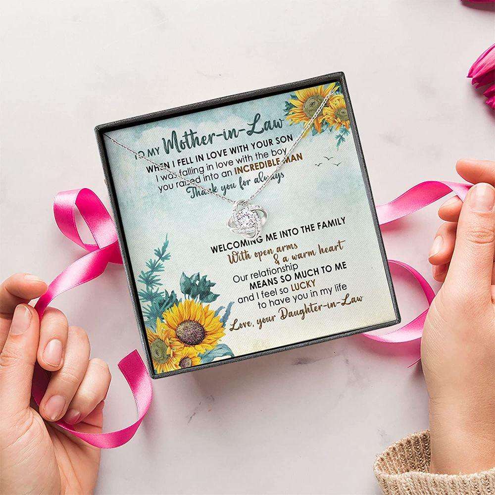 Mother-In-Law Necklace Gift “ Thank You Mother Of The Groom Gifts for Mother (Mom) Rakva