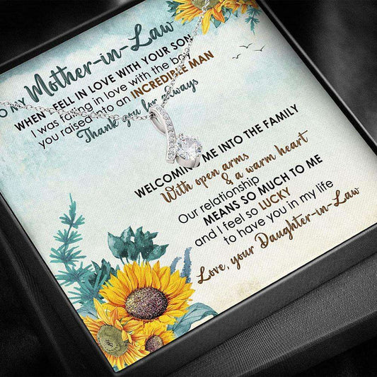 Mother-In-Law Necklace Gift “ Thank You Mother Of The Groom Necklace Gifts for Mother (Mom) Rakva