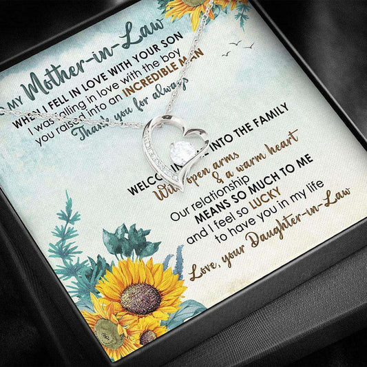 Mother-In-Law Necklace Gift “ Thank You Mother Of The Groom Necklace Gifts for Mother (Mom) Rakva