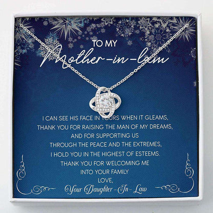 Mother-In-Law Necklace, Love Knots Necklace To Mother-In-Law, Thank You Necklace Gifts Gifts for Mother (Mom) Rakva
