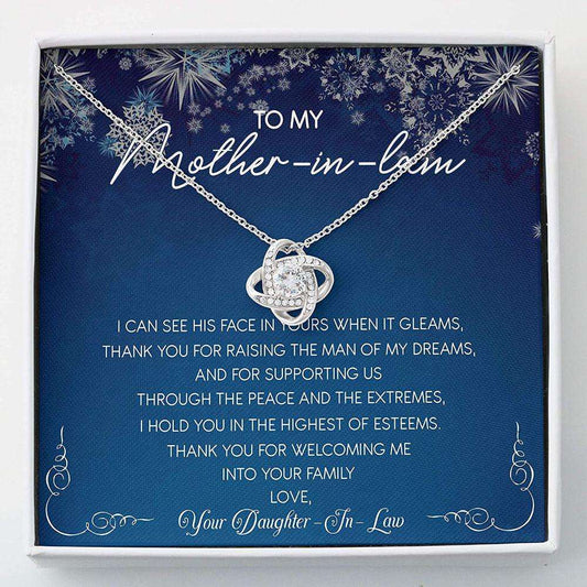 Mother-In-Law Necklace, Love Knots Necklace To Mother-In-Law, Thank You Necklace Gifts Gifts for Mother (Mom) Rakva