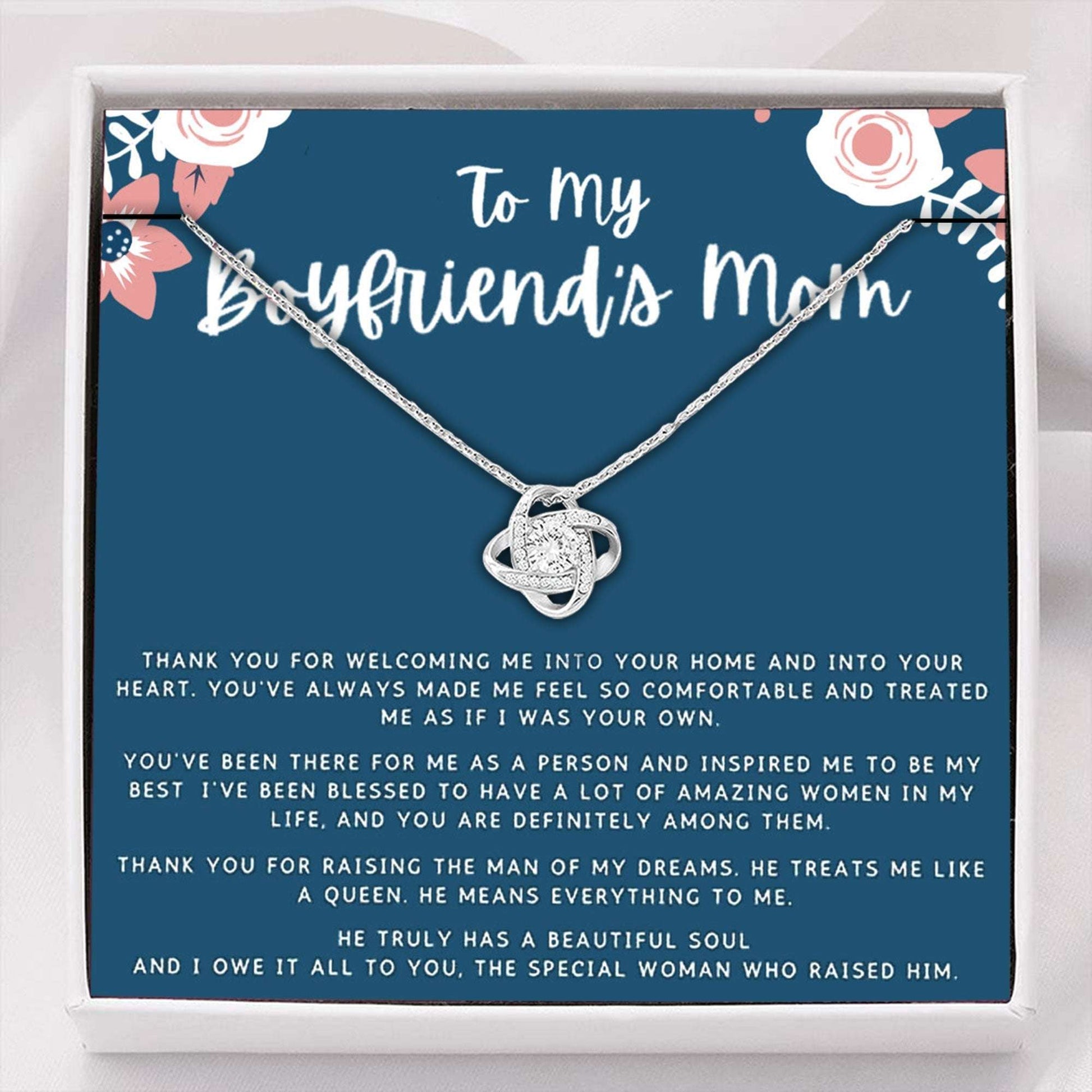 Mother-In-Law Necklace, To My Boyfriend’S Mom Gifts Thank You Necklace, Gift For Future Mother-In-Law Gifts for Mother (Mom) Rakva