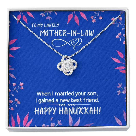 Mother-In-Law Necklace, To My Mother-In-Law Necklace “ Happy Hanukkah New Best Friend Necklace Gifts for Mother (Mom) Rakva