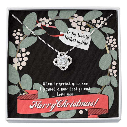 Mother-In-Law Necklace, To My Mother-In-Law Necklace “ Merry Christmas New Best Friend Necklace Gifts for Mother (Mom) Rakva