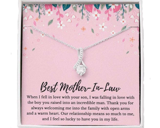 Mother-In-Law Necklace, To My Mother-In-Law Necklace, Mother Of The Groom Wedding Gift, Mothers Day Gifts for Mother (Mom) Rakva