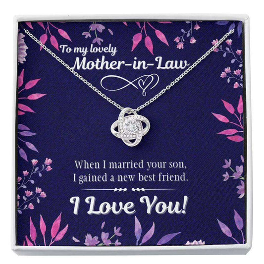 Mother-In-Law Necklace, To My Mother-In-Law Necklace “ My New Best Friend Card Necklace Gifts for Mother (Mom) Rakva