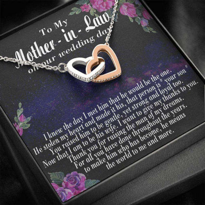 Mother-In-Law Necklace, To My Mother In Law On My Wedding Day Necklace, Mother Of The Groom Gift From Bride Gifts for Mother (Mom) Rakva