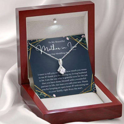 Mother-In-Law Necklace, To My Mother-In-Law On Our Wedding Day Necklace Gift, Mother-In-Law Gift From Bride Gifts for Mother (Mom) Rakva