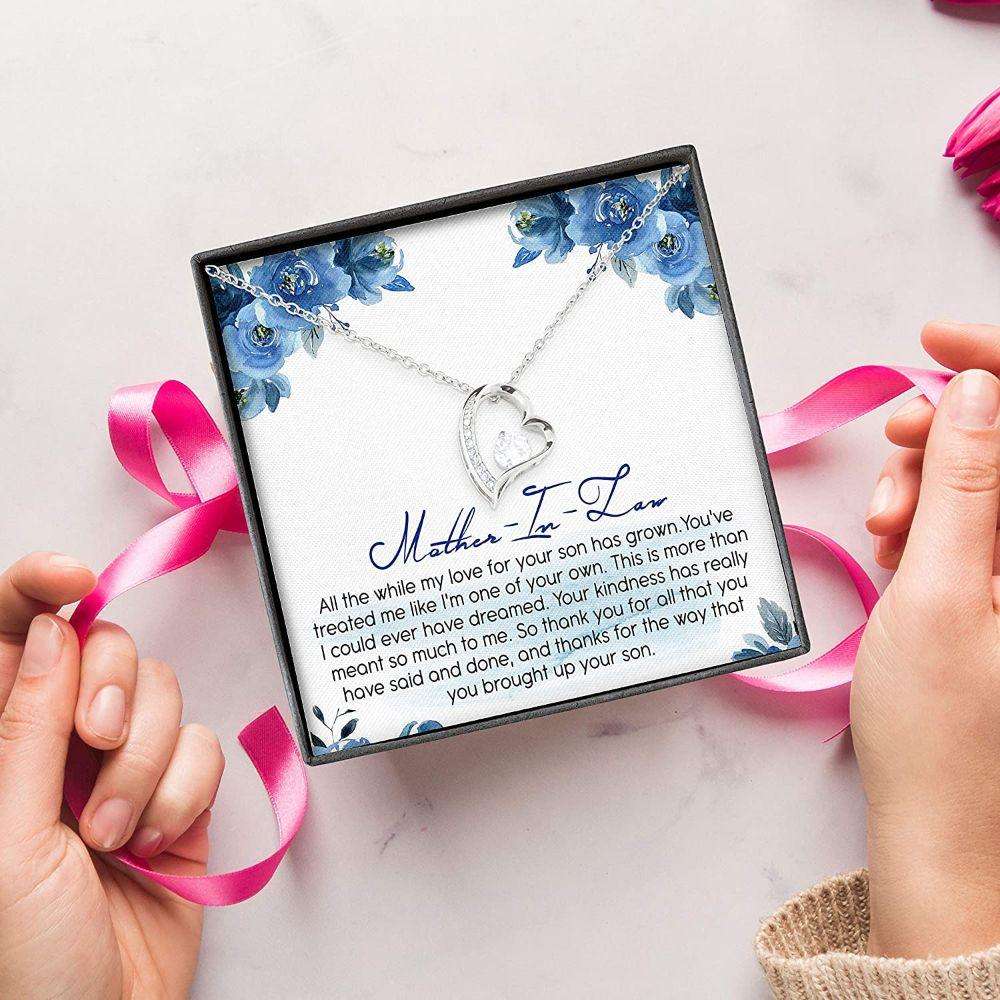 Mother-In-Law Necklace With Box Gift Message, Gift For Mother Necklace Gifts for Mother (Mom) Rakva