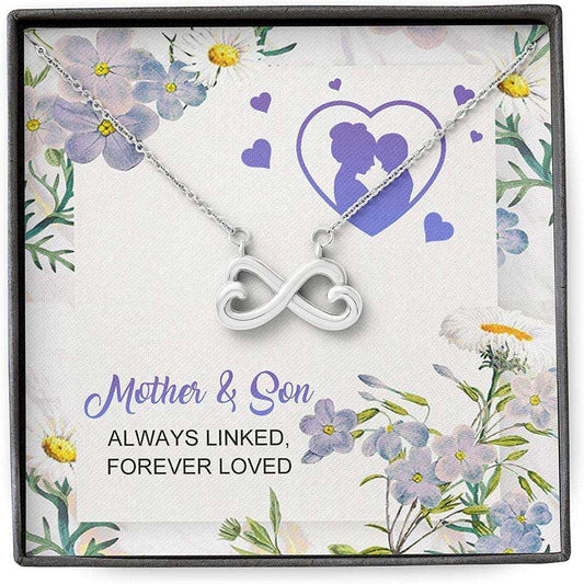 Mother Son Necklace, Presents For Mom Gifts, Always Linked Forever Loved Gifts for Daughter-In-Law Rakva