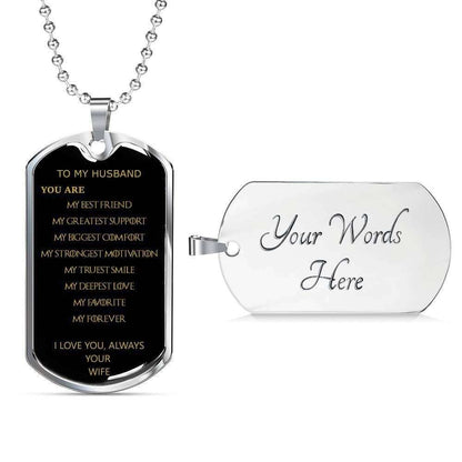 My Forever “ Dog Tag Military Chain Necklace Custom Engraved Rakva
