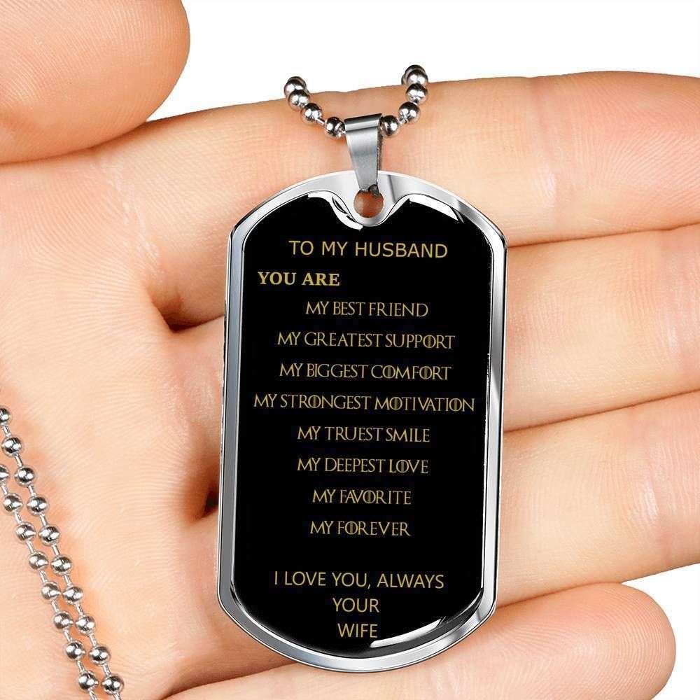 My Forever “ Dog Tag Military Chain Necklace Custom Engraved Rakva