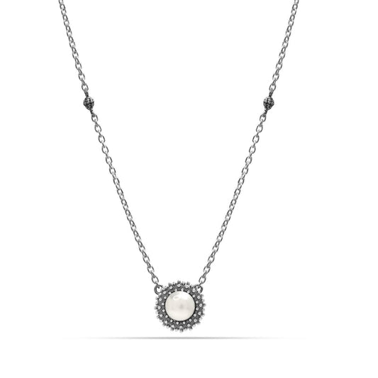 Pearlescent Elegance: 925 Sterling Silver Caviar Pearl Pendant Necklace for Teens and Women