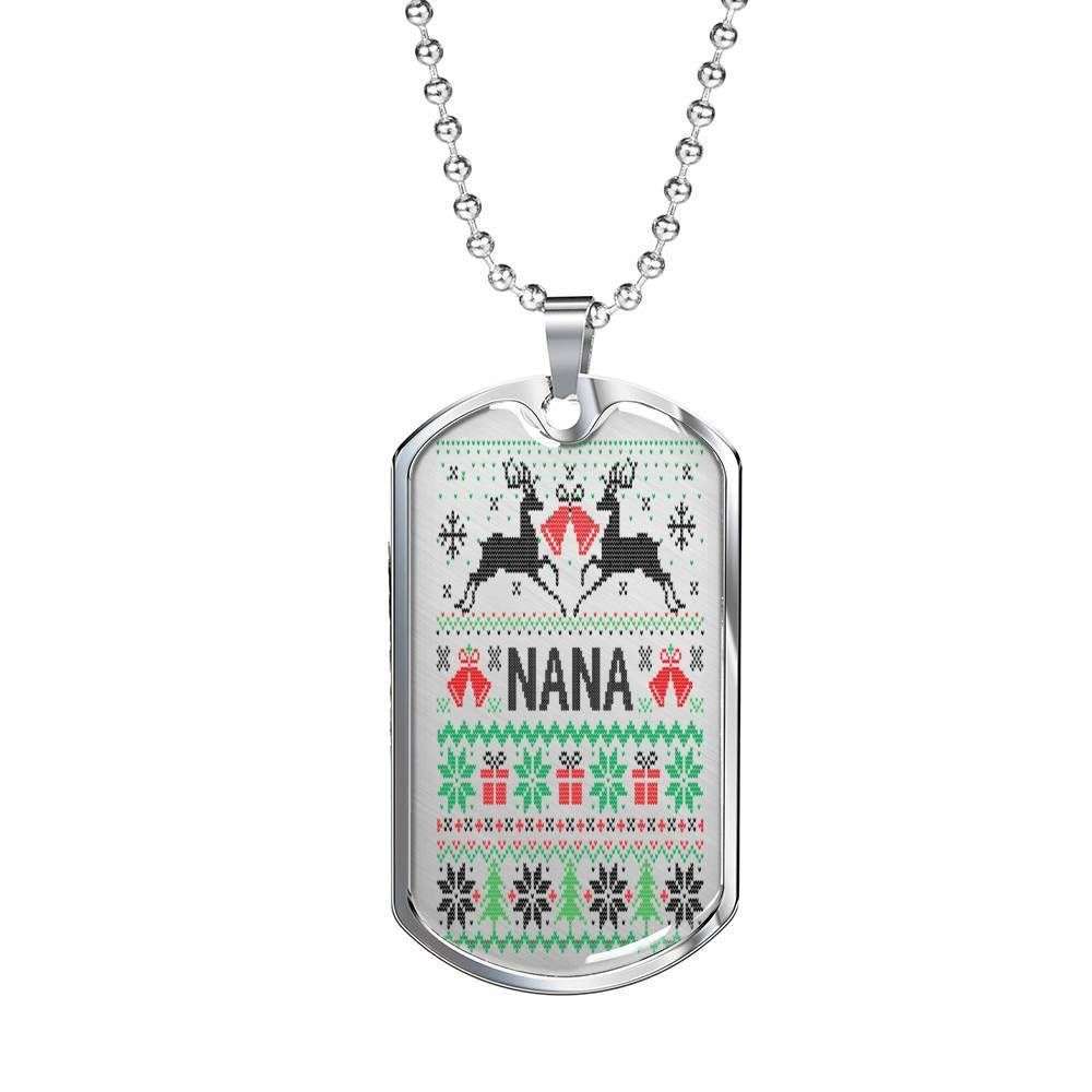Nana Dog Tag, Custom Picture Merry Christmas Dog Tag Military Chain Necklace For Nana Dog Tag Rakva