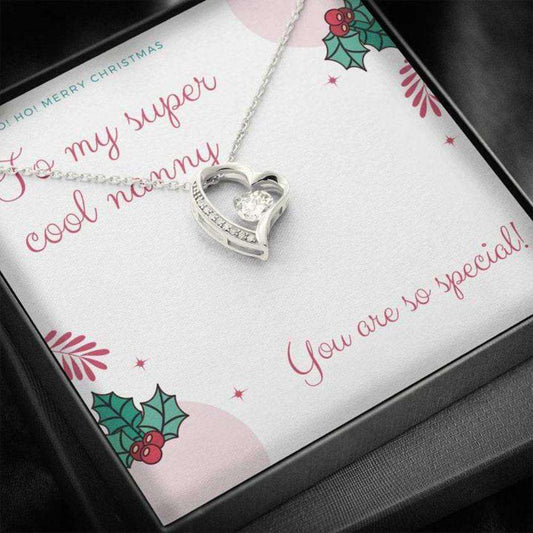 Nanny Necklace, Gift Necklace Message Card Happy Holidays To My Nanny “ Rakva