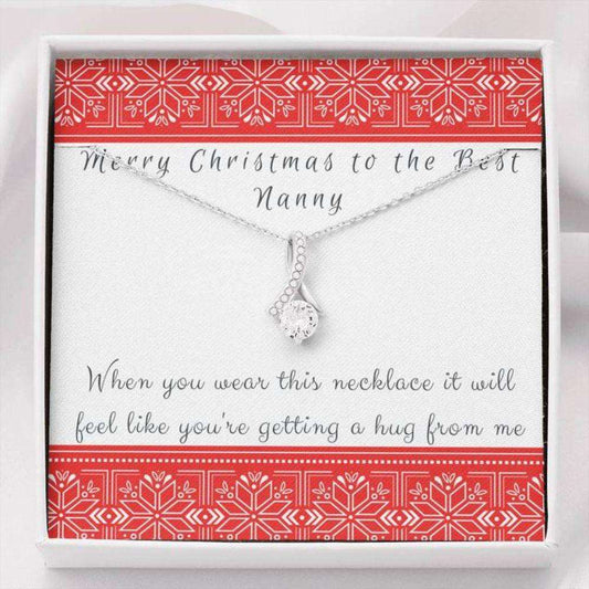 Nanny Necklace, Nanny Gift, Gift Necklace With Message Card Nanny Holiday Hug Beauty Necklace Rakva