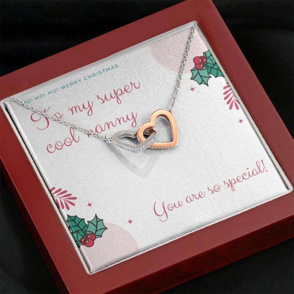 Nanny Necklace, Nanny Gift, Happy Holidays To My Nanny Necklace Rakva