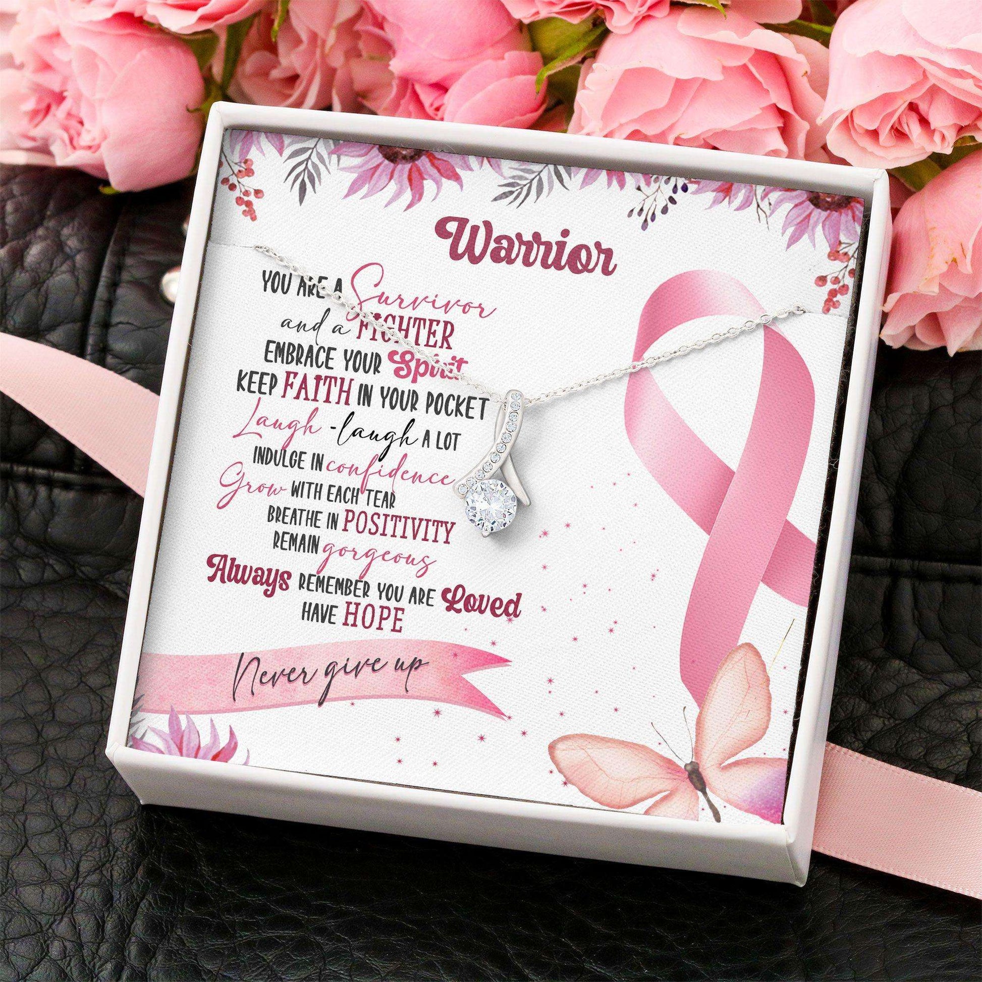 Necklace For Breast Cancer “ Warrior Cancer Fighter Survivor Necklace Gift “ Alluring Beauty Rakva