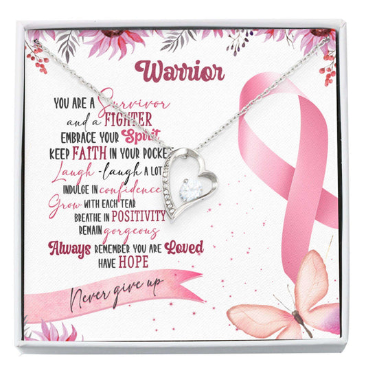 Necklace For Breast Cancer “ Warrior Cancer Fighter Survivor Necklace Gift “ Forever Love Rakva