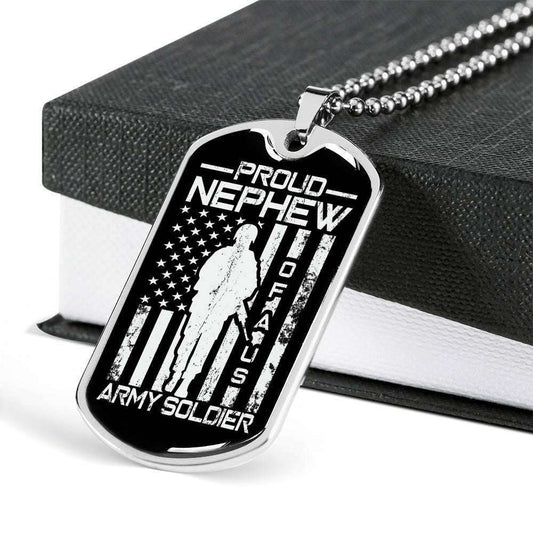 Nephew Dog Tag, Custom Picture Proud Nephew Army Solider Dog Tag Military Chain Necklace For Soliders Dog Tag Rakva
