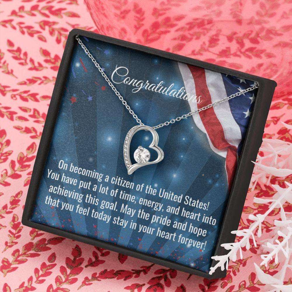 New Us Citizen Gift, Necklace, American Naturalization Ceremony Gift, American Immigrant Citizenship Gift Rakva