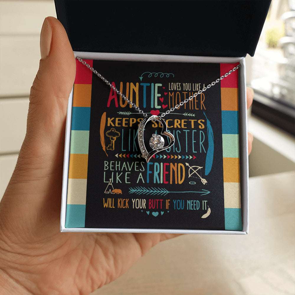 Niece Necklace, To My Niece From Aunt Gift Forever Love Heart Necklace Auntie Keeps Secrets Like A Sister Humorous Niece Gifts for Niece Rakva