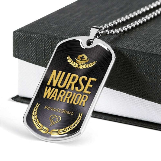 Nurse Dog Tag, Custom Nurse Warrior Dog Tag Military Chain Necklace For Nurse Dog Tag Rakva
