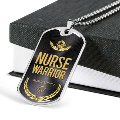 Nurse Dog Tag, Custom Picture Nurse Warrior Dog Tag Military Chain Necklace For Nurse Dog Tag Rakva