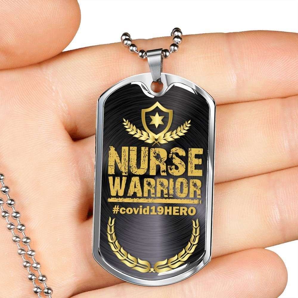 Nurse Dog Tag, Custom Picture Nurse Warrior Dog Tag Military Chain Necklace For Nurse Dog Tag Rakva
