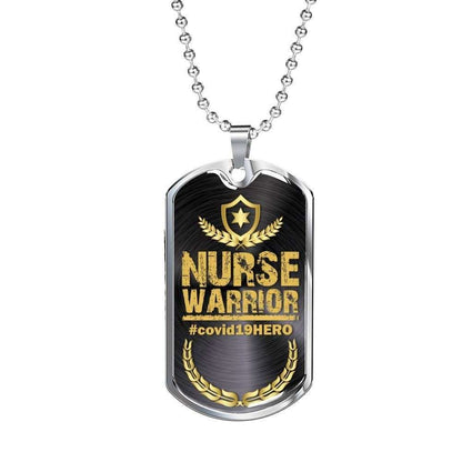 Nurse Dog Tag, Custom Picture Nurse Warrior Dog Tag Military Chain Necklace For Nurse Dog Tag Rakva