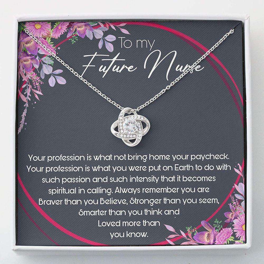 Nurse Necklace “ Future Nurse Gift “ Love Knots “ Necklace With Gift Box For Birthday Christmas Rakva