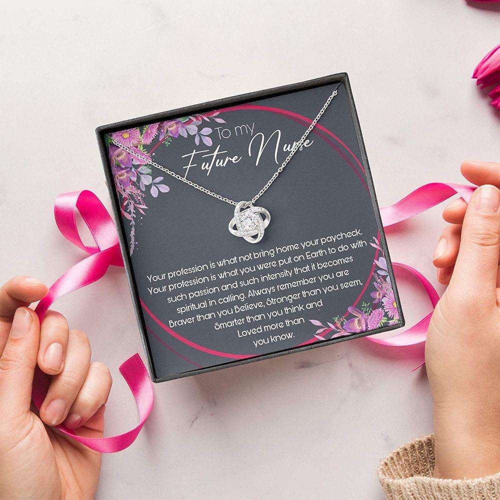 Nurse Necklace “ Future Nurse Gift “ Love Knots “ Necklace With Gift Box For Birthday Christmas Rakva