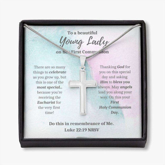 Personalized Cross Necklace, First Communion Gift For Her, Custom Name First Communion Gift, Holy Communion Gift For Lady Rakva
