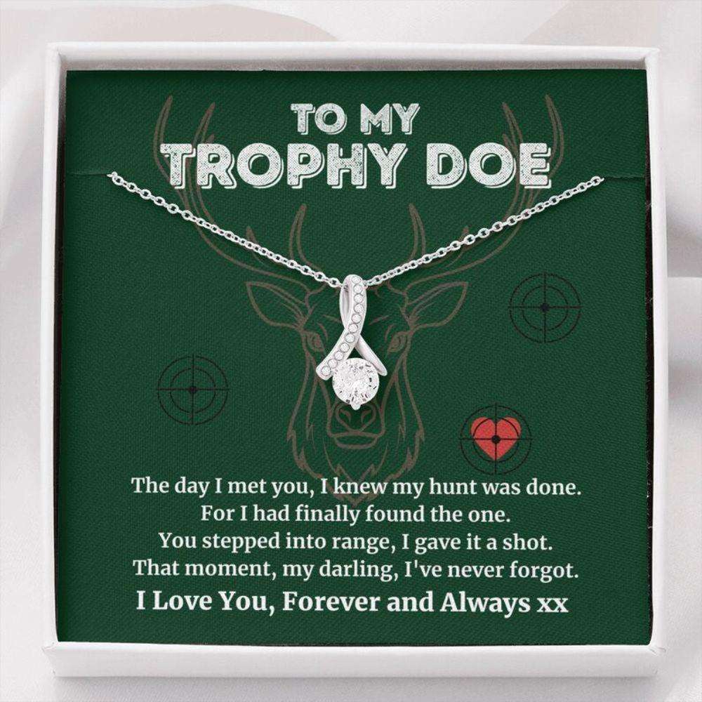 Personalized Necklace To My Deer Hunter Wife Gift, Hunting Gift From Husband Custom Name Necklace For Karwa Chauth Rakva