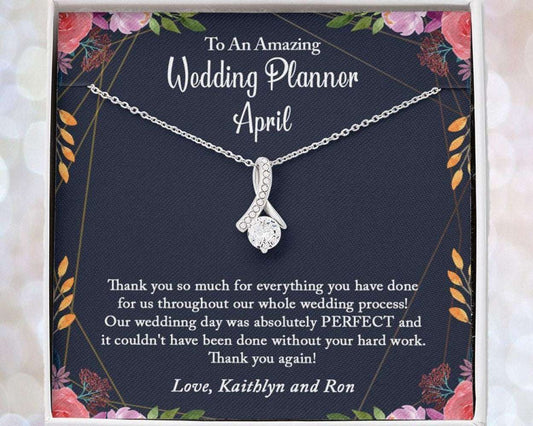 Personalized Necklace Wedding Planner Gift, Event Planner Gift For Wedding Coordinator Custom Name Necklace Rakva