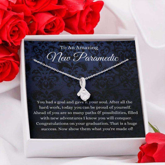 Petit Ribbon Necklace Paramedic Graduation Gift, Grad Gift For Paramedic Women For Archievement Rakva