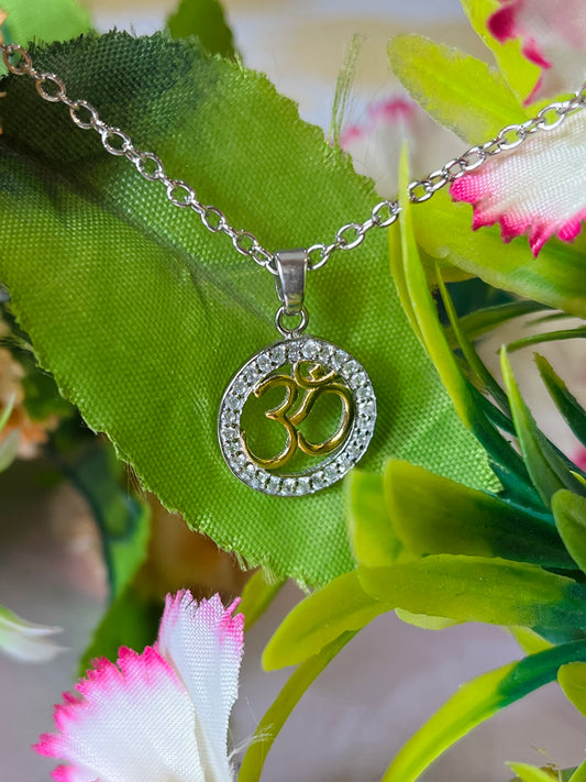 Om 925 Sterling Silver Pendant Necklace with Chain – Spiritual Jewelry | Rakva