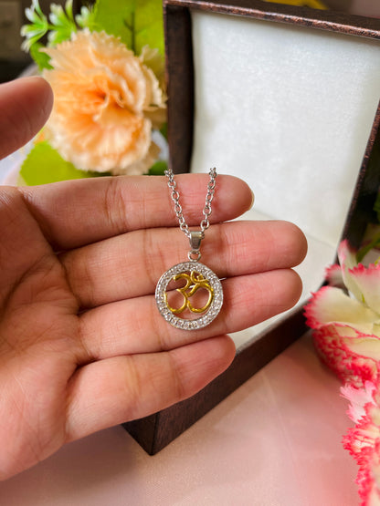Om 925 Sterling Silver Pendant Necklace with Chain – Spiritual Jewelry | Rakva