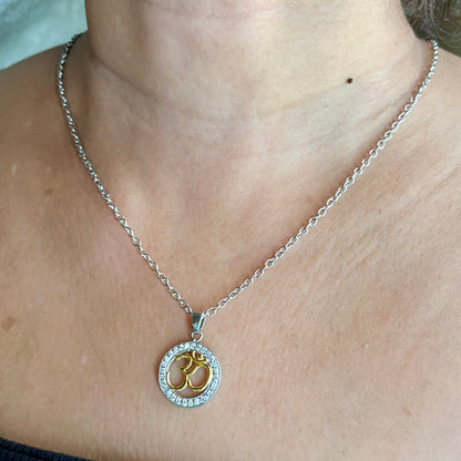 Om 925 Sterling Silver Pendant Necklace with Chain – Spiritual Jewelry | Rakva