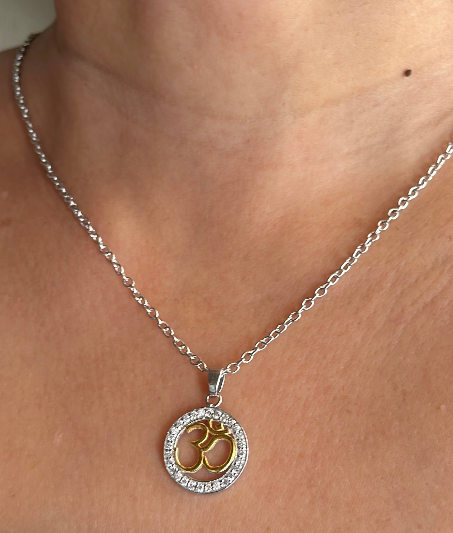 Om 925 Sterling Silver Pendant Necklace with Chain – Spiritual Jewelry | Rakva