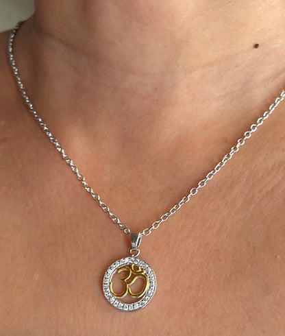 Om 925 Sterling Silver Pendant Necklace with Chain – Spiritual Jewelry | Rakva